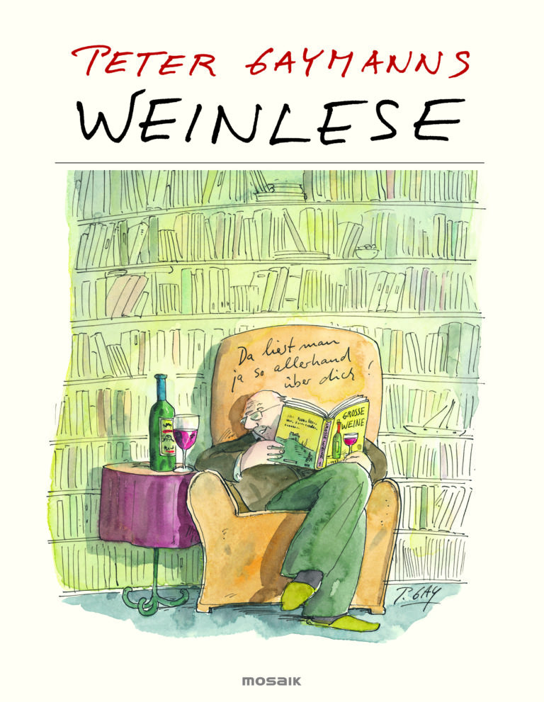 »Weinlese« von Peter Gaymann Der Geist aus der Flasche bringt so manche Wahrheit ans Licht und ermöglicht einen Blick auf unser wahres Wesen. Mit spitzer Feder, frechen Sprüchen und seinem unverwechselbaren Zeichenstil hat Peter Gaymann die (Un-)Sitten der Weintrinker, -kenner und –hasser in amüsante Cartoons verwandelt. Gaymann legt in seinem neuen Buch ca. 80 Zeichnungen vor, die Genießer, Verkoster und andere Menschen bei einem guten Tropfen und in allen möglichen und unmöglichen Lebenslagen zeigen. Von trocken bis spritzig – Gaymanns Humor trifft immer wieder ins Schwarze.