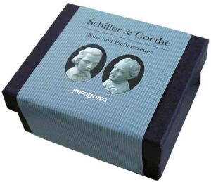Goethe und Schiller Porzellan Sazl und Pfefferstreuer