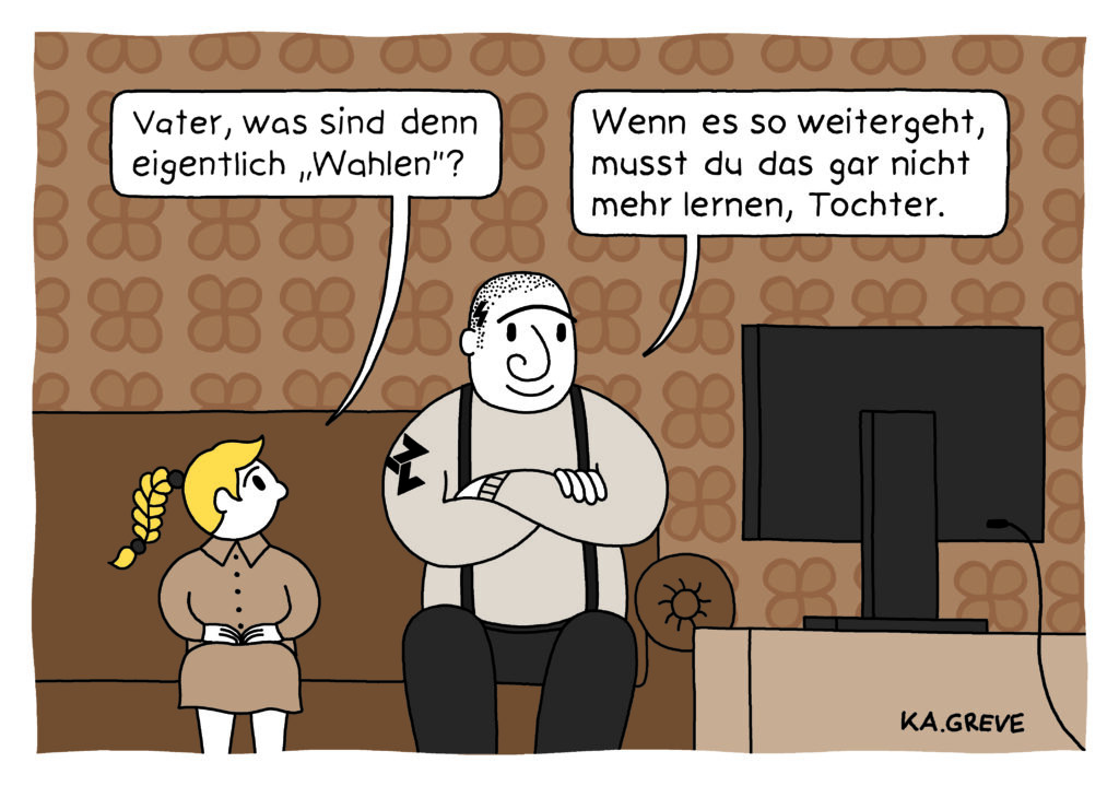 Darstellung des Cartoons von Katharina Greve